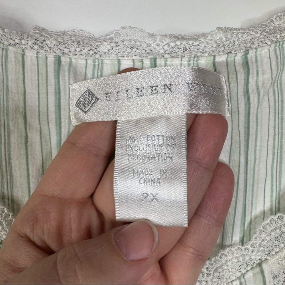 Eileen West‎ Green Striped Night Shirt Size 2x - Picture 4 of 4